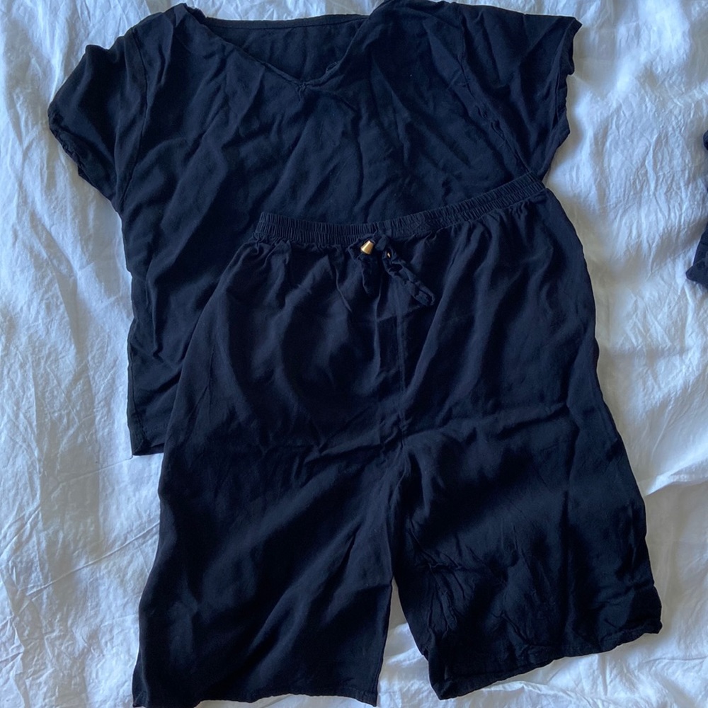 3 for $30 / Black T-shirt and long shorts lounge set